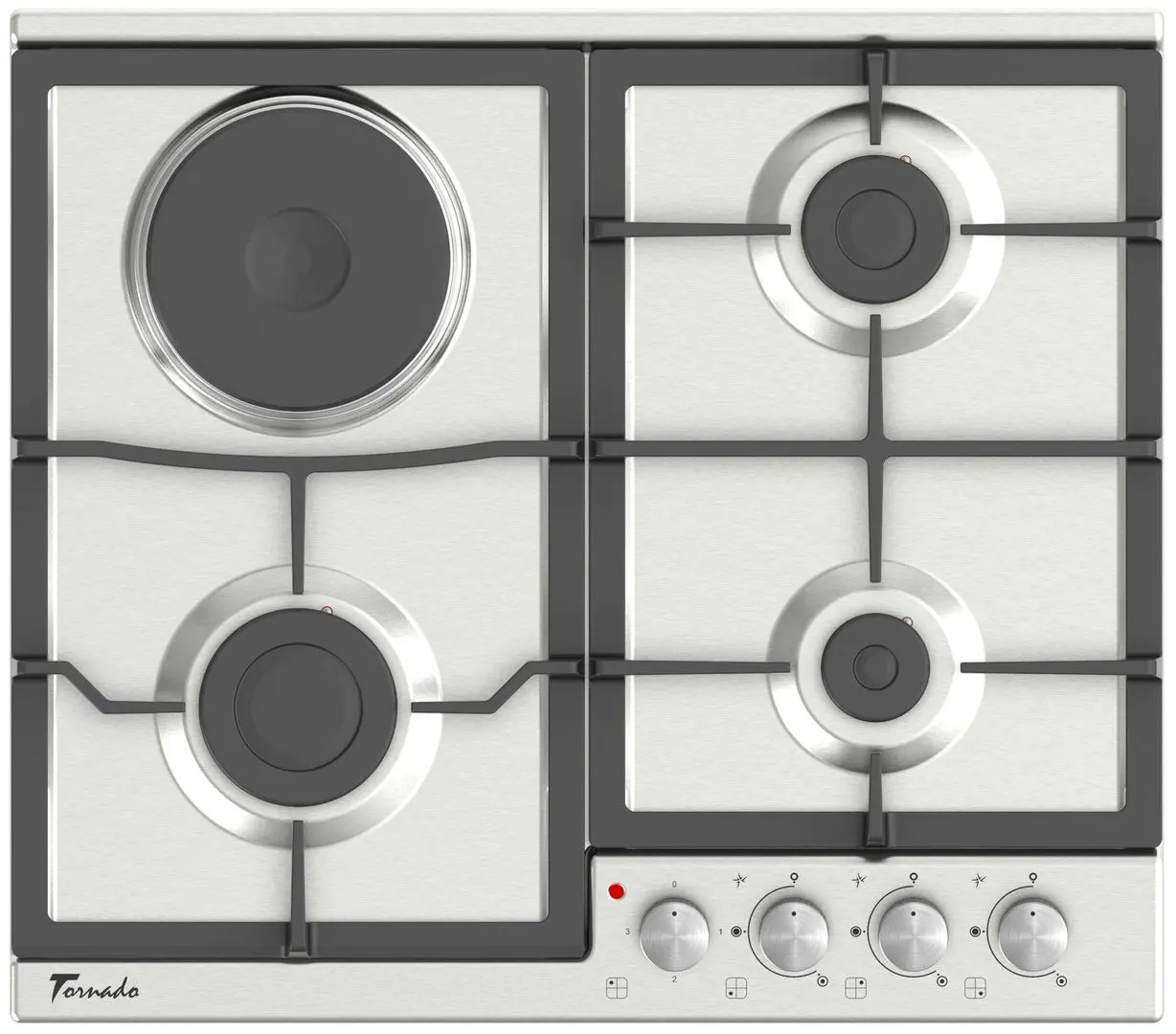 Встраиваемая комбинированная варочная панель Tornado BRD60 3G1E IX (Inox)