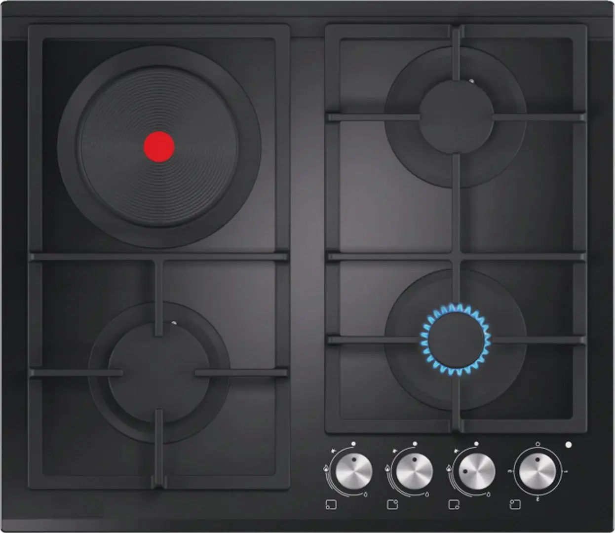 Встраиваемая комбинированная варочная панель Tornado LVT- 3G1E BL GL (Black)