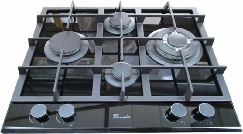 Aragaz incorporabil Tornado TR4020HM ROMB BL Glass