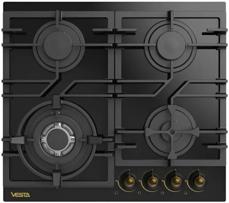 Plita de gaz incorporabila Vesta BH6060IСG/RBL (Black Rustic)