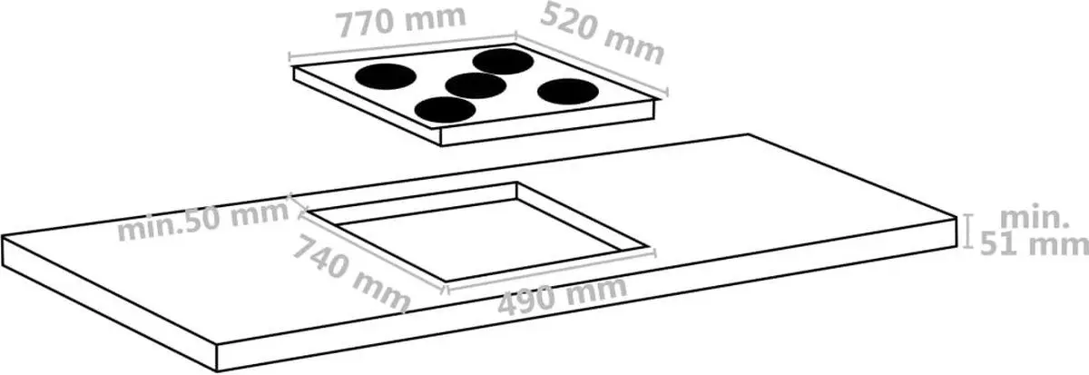 Plita electrica incorporabila VidaXL 51440 (Black)