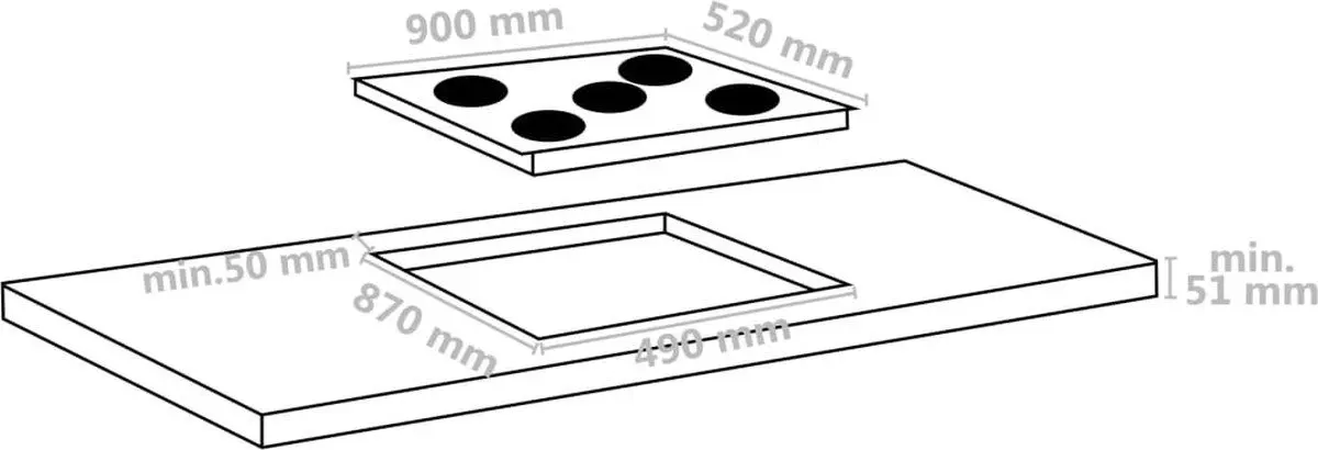 Plita electrica incorporabila VidaXL 51441 (Black)