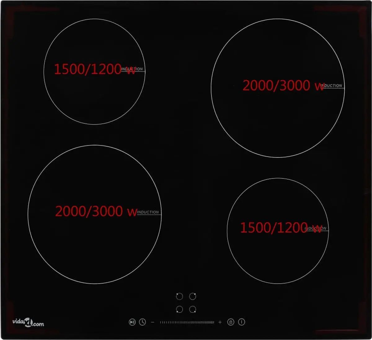 Plita incorporabila cu inductie VidaXL 50787 (Black)