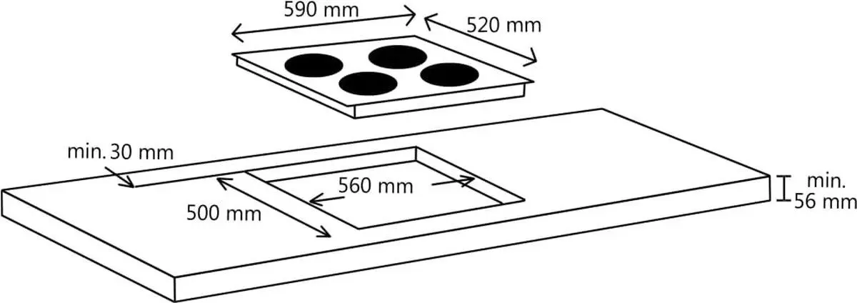 Plita incorporabila cu inductie VidaXL 50787 (Black)