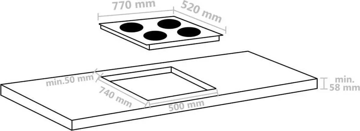 Plita incorporabila cu inductie VidaXL 51439 (Black)