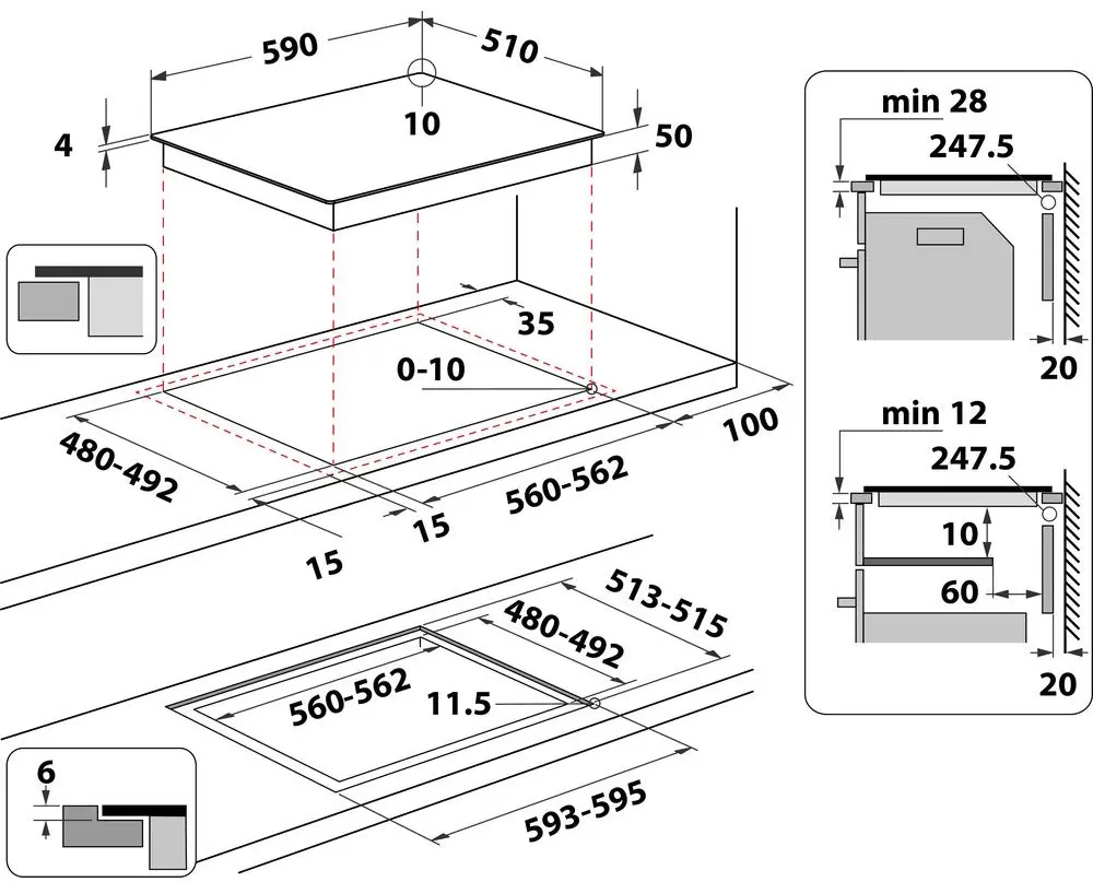 Plita inductiva incorporabila Whirlpool WS Q2160 NE (Black)