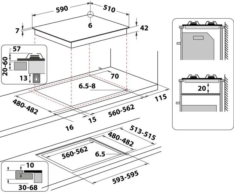 Aragaz incorporabil Whirlpool Gofl 629/WH (White)