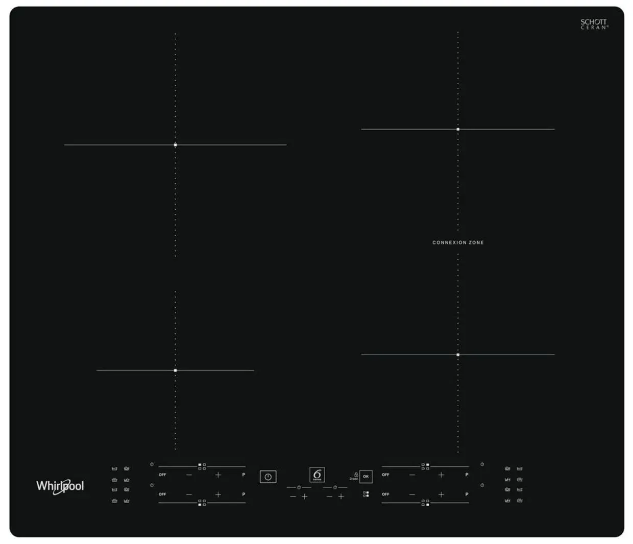 Plită încorporabilă cu inducție Whirlpool WBB8360NE (Black)
