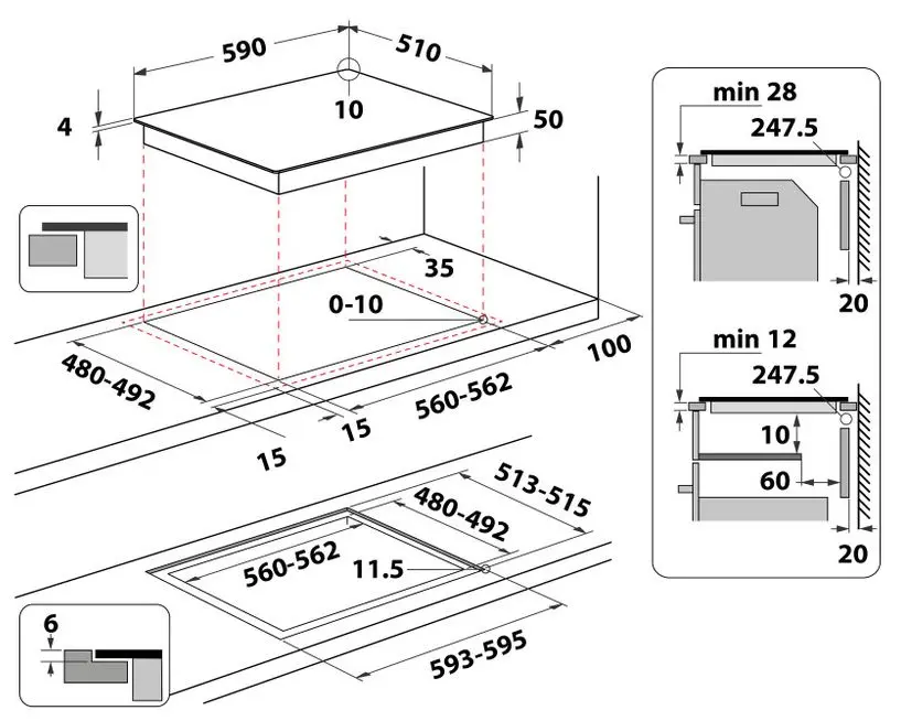 Plita incorporabila cu inductie Whirlpool WL B8160 NE (Black)