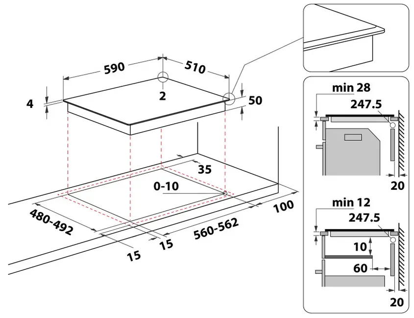 Plita incorporabila cu inductie Whirlpool WL S6960 BF (Black)