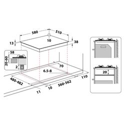 Встраиваемая газовая варочная панель Whirlpool TGML 660 NB (Black) Thumb