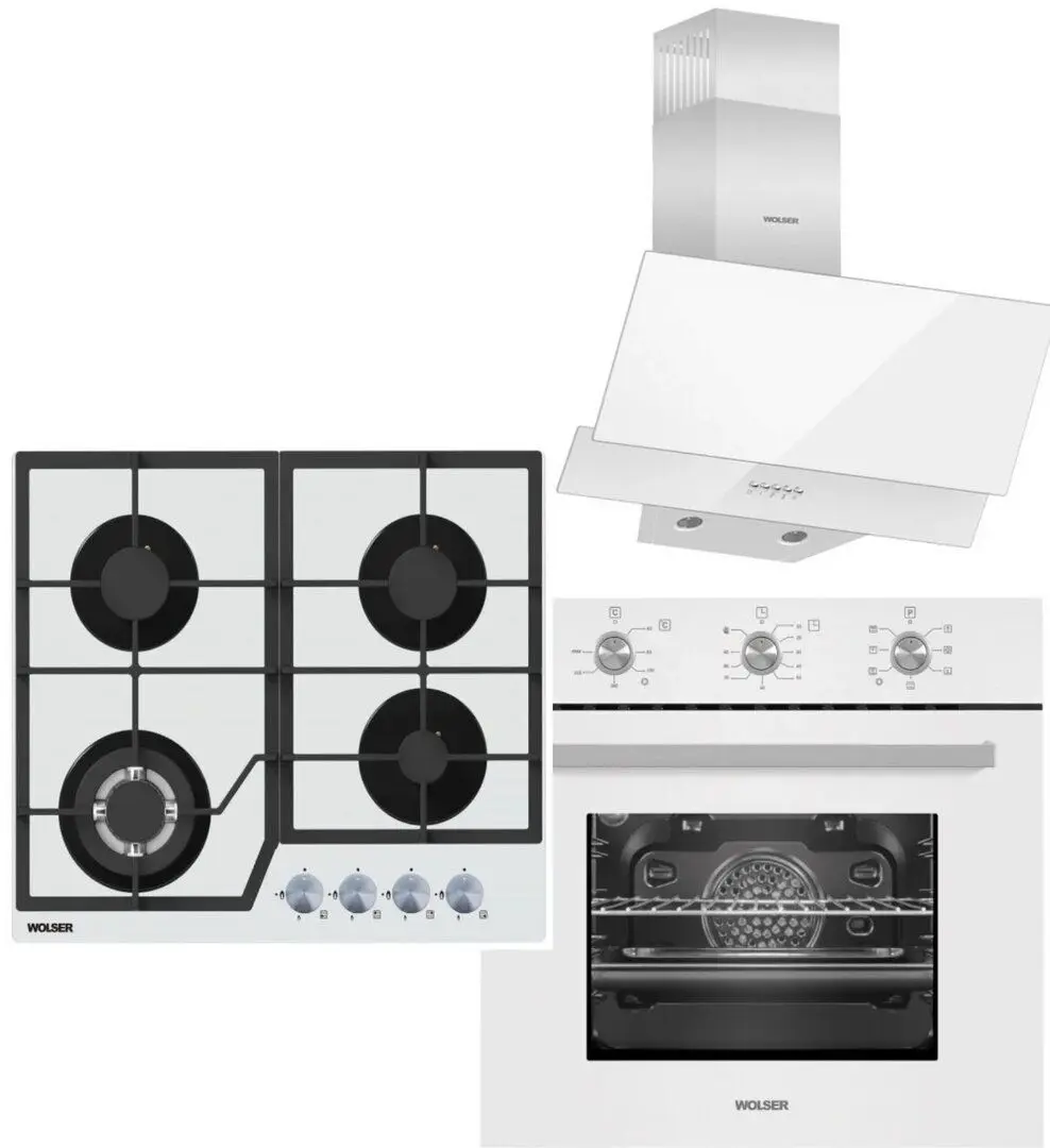 Комплект встраиваемой техники Wolser WL-6400GBNQ + WL-F67MW + WL-F60AL (White)
