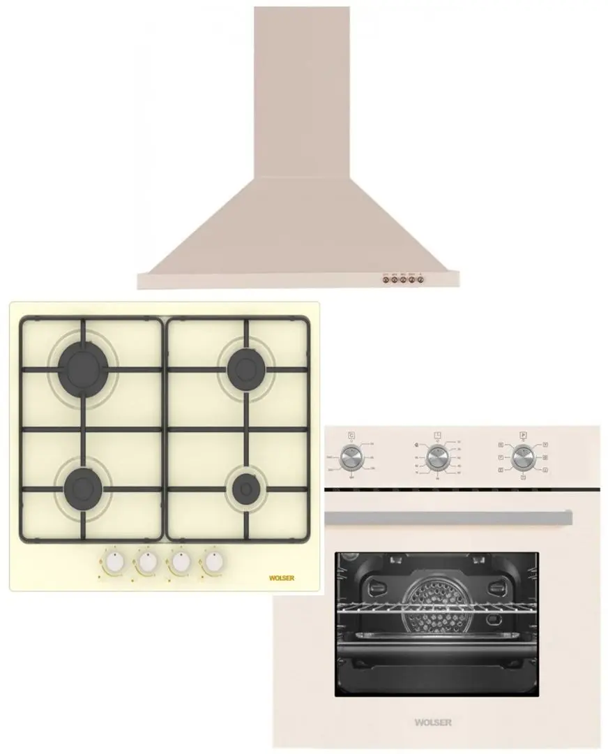 Set electrocasnice incorporabile Wolser WL-F6400EN + WL-F67MIV + WL-F601AF (Ivory)