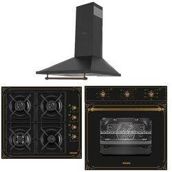 Комплект встраиваемой техники Wolser WL-F6401GTIC + WL-F66 + WL-B60M (Black Rustic)