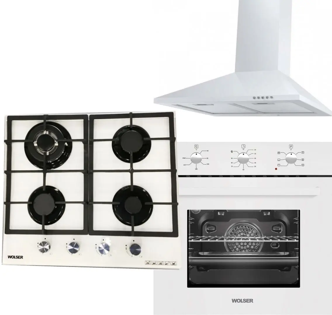 Set electrocasnice incorporabile Wolser WL6400GBN + WLF66MW + WLF601AF (White)