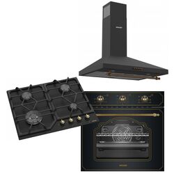 Set electrocasnice incorporabile Wolser WLF6404EN + WLF66 + WLB60M (Rustic Black)