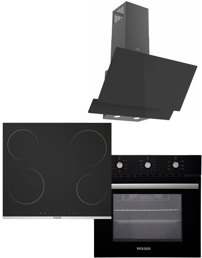 Set electrocasnice incorporabile Wolser WLTR640EL + WLF67M + WLF60TC (Black)