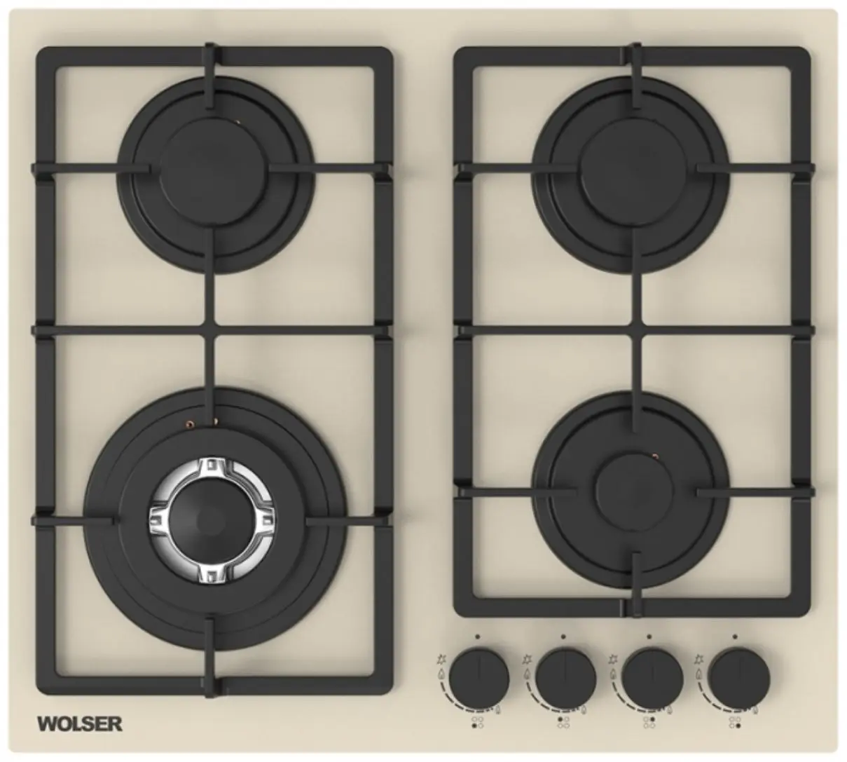 Plita de gaz incorporabila Wolser WL-BRD 6402 FFD (Ivory)