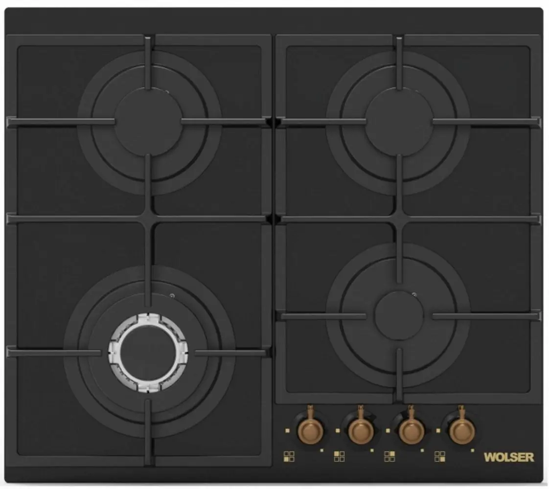 Aragaz incorporabil Wolser WL-6400 Black Rustic V (Black)