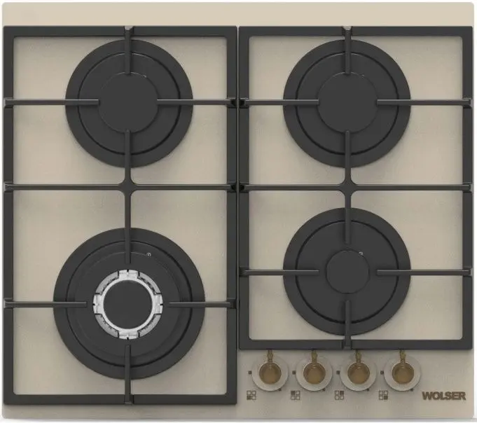 Plita incorporabila de gatit pe gaz Wolser WL-6400 (Ivory Rustic)