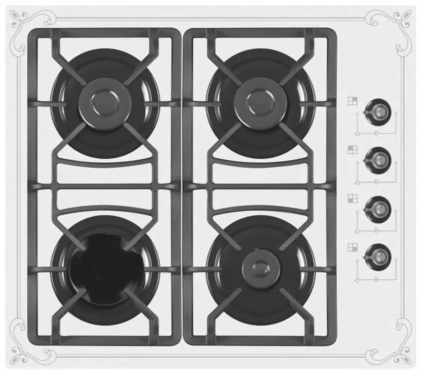 Встраиваемая варочная газовая панель Zanetti Eco 1140 (White)