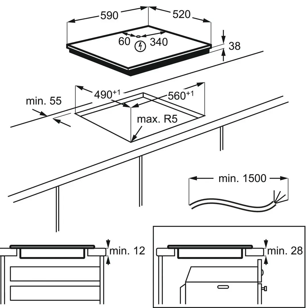 Встраиваемая электрическая варочная панель Zanussi ZHRN641K (Black) - 5