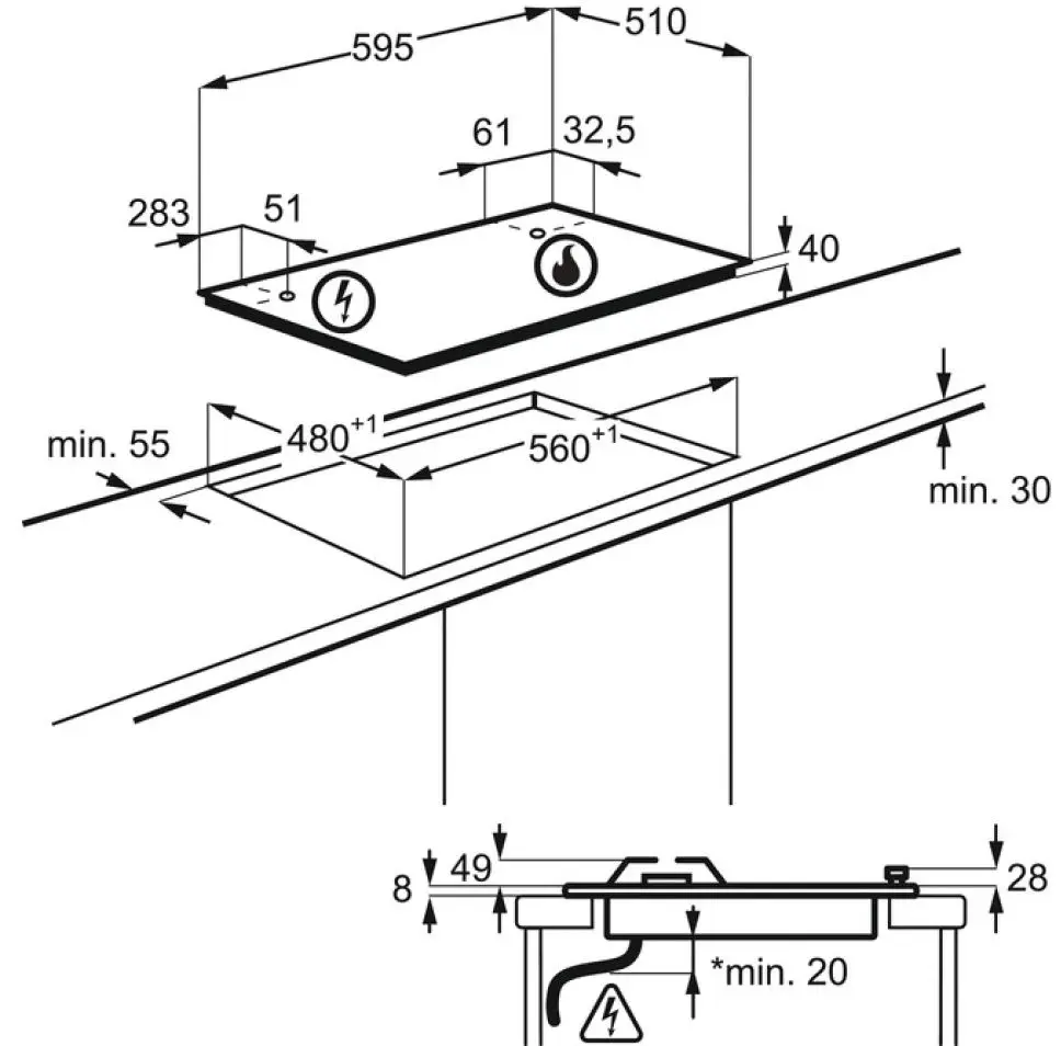 Встраиваемая газовая варочная панель Zanussi ZGH65414XS (Inox) - 5