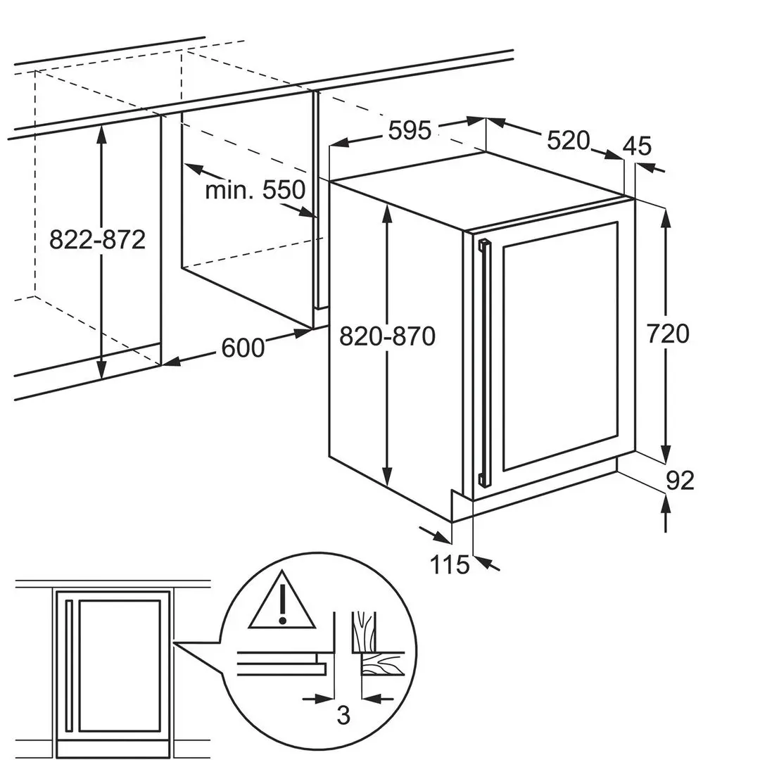 Vitrina de vinuri incorporabila AEG AWUS052B5B (Black)