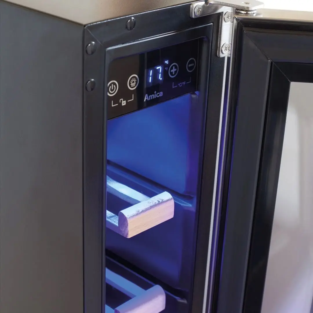 Vitrina de vinuri incorporabila Amica WK 341 101 E (Silver/Black)