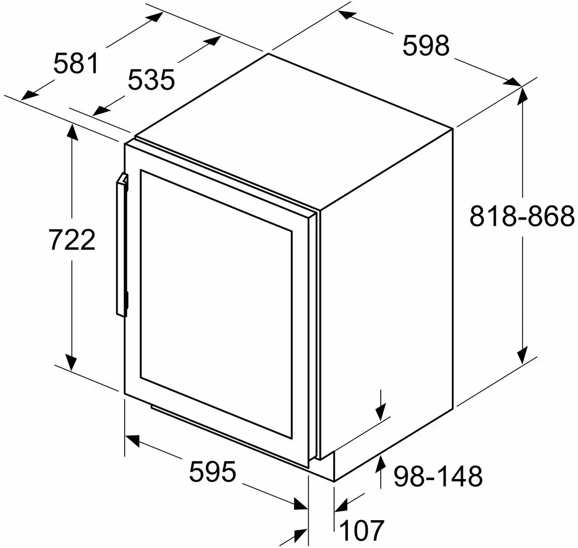 Vitrina de vinuri incorporabila Bosch KUW21AHG0 (Black)