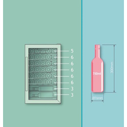 Vitrina de vinuri Candy CWC 150 EM/NF (Black) Thumb