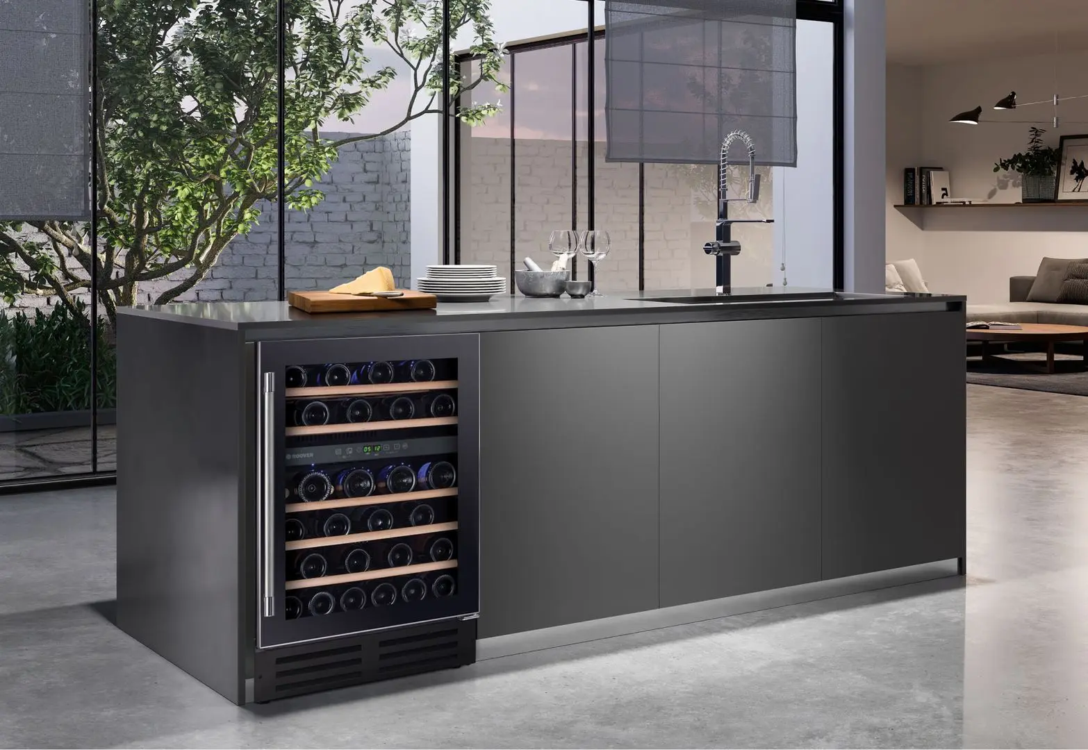 Vitrina de vinuri Hoover HWCB 60 (Black)