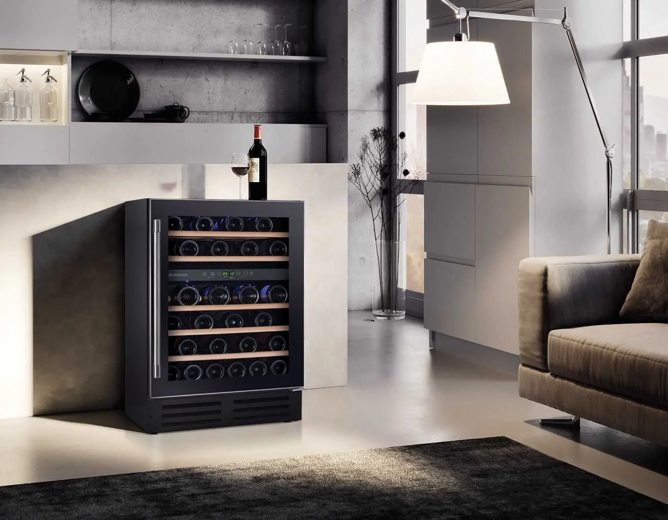 Vitrina de vinuri Hoover HWCB 60 (Black)