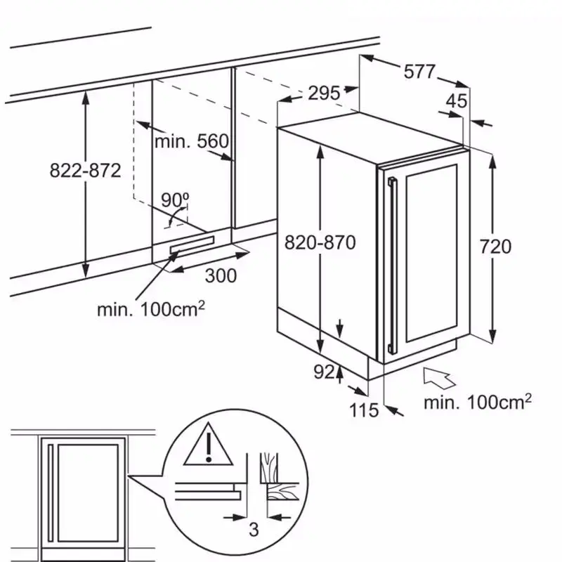 Vitrina de vinuri incorporabila Electrolux EWUS020B5B (Black)