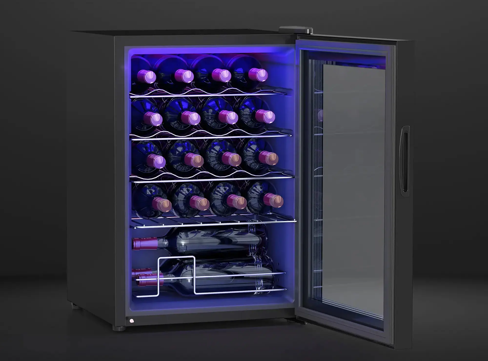 Vitrina de vinuri Homcom 800-242V90BK (Black) - 5