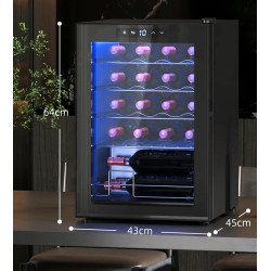 Vitrina de vinuri Homcom 800-242V90BK (Black) Thumb