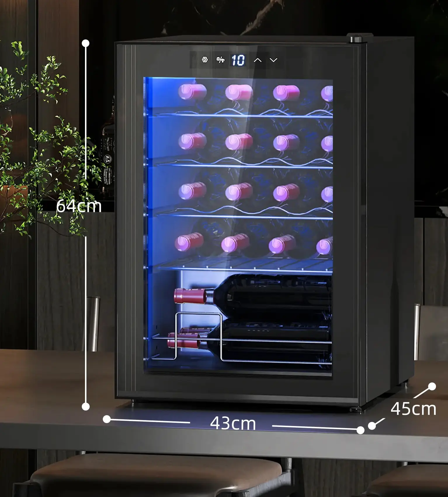 Vitrina de vinuri Homcom 800-242V90BK (Black) - 7