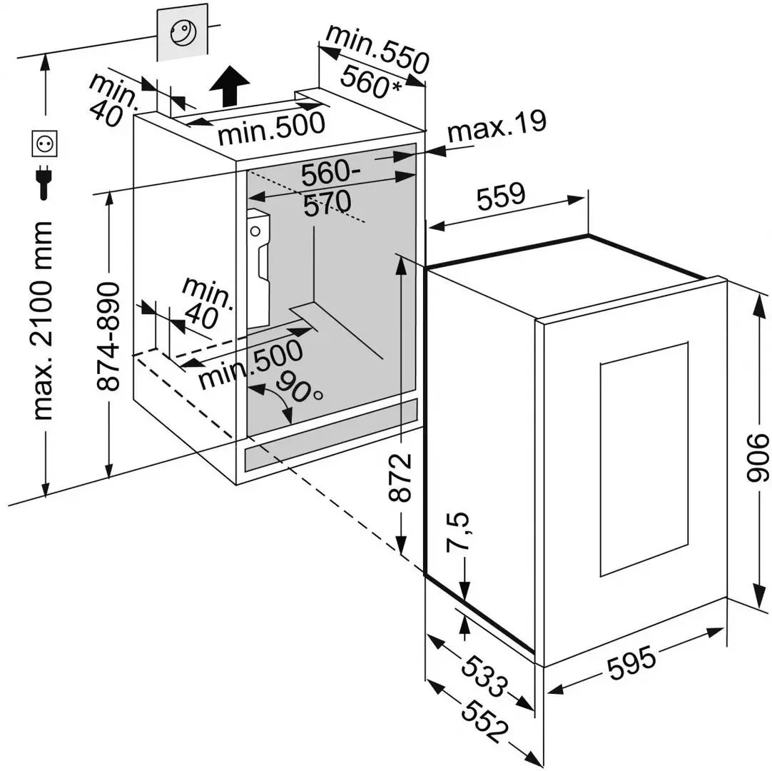 Vitrina de vinuri incorporabila Liebherr EWTgw 1683 (White/Gray)