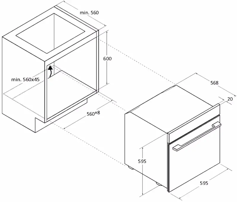 Встраиваемая электрическая духовка Candy Bake 800 CA6 NP5B3EHTX (Inox/Black) - 8