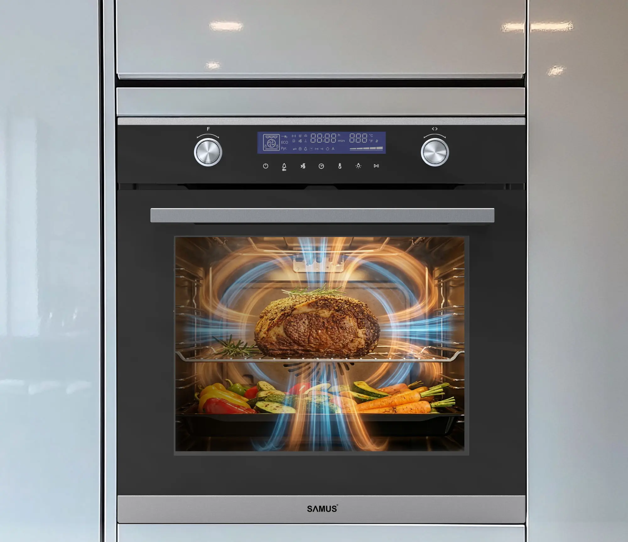 Встраиваемая электрическая духовка Samus SC631GD13 (Black/Inox) - 4