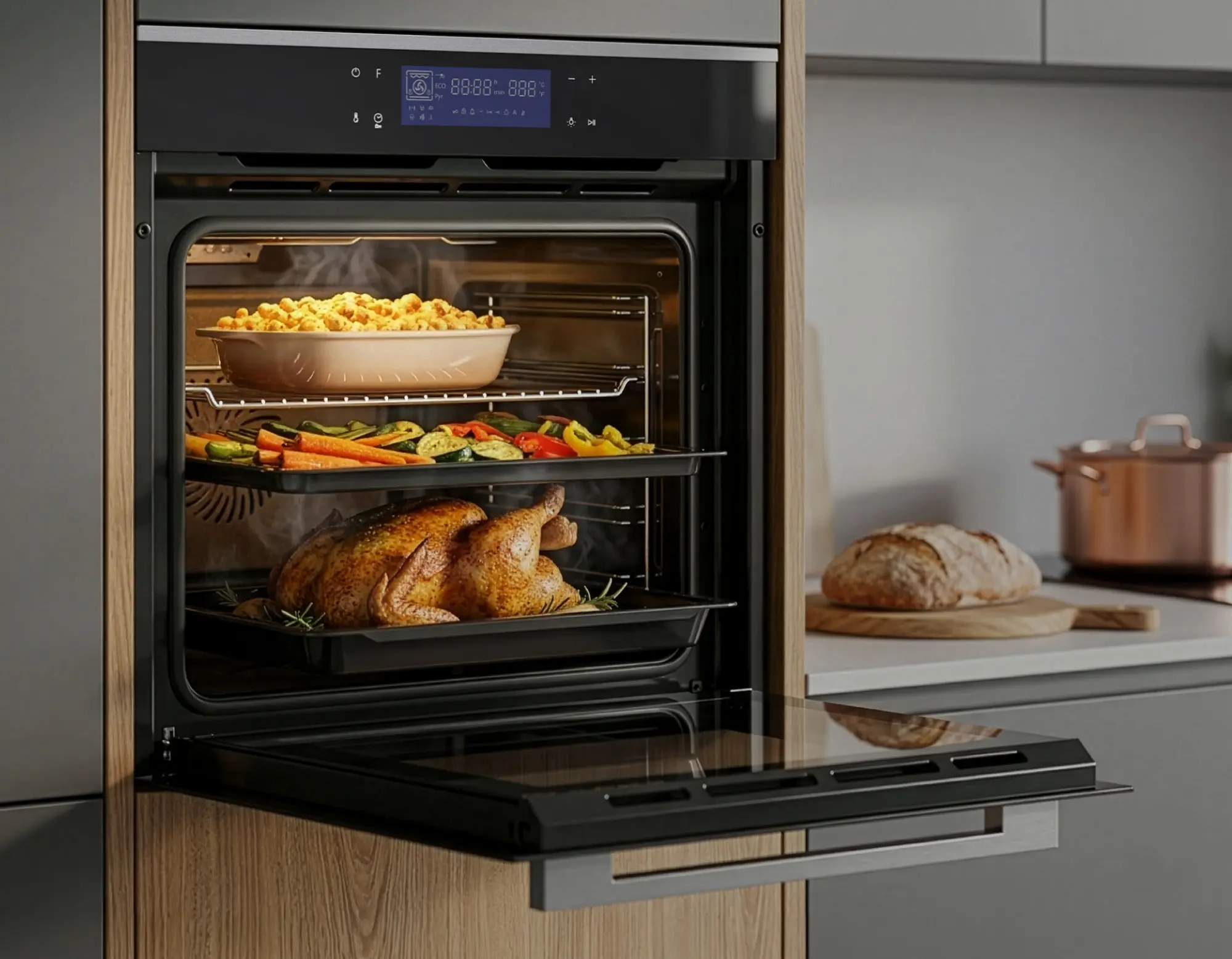 Встраиваемая электрическая духовка Samus SC632GDT13 (Black/Inox) - 5