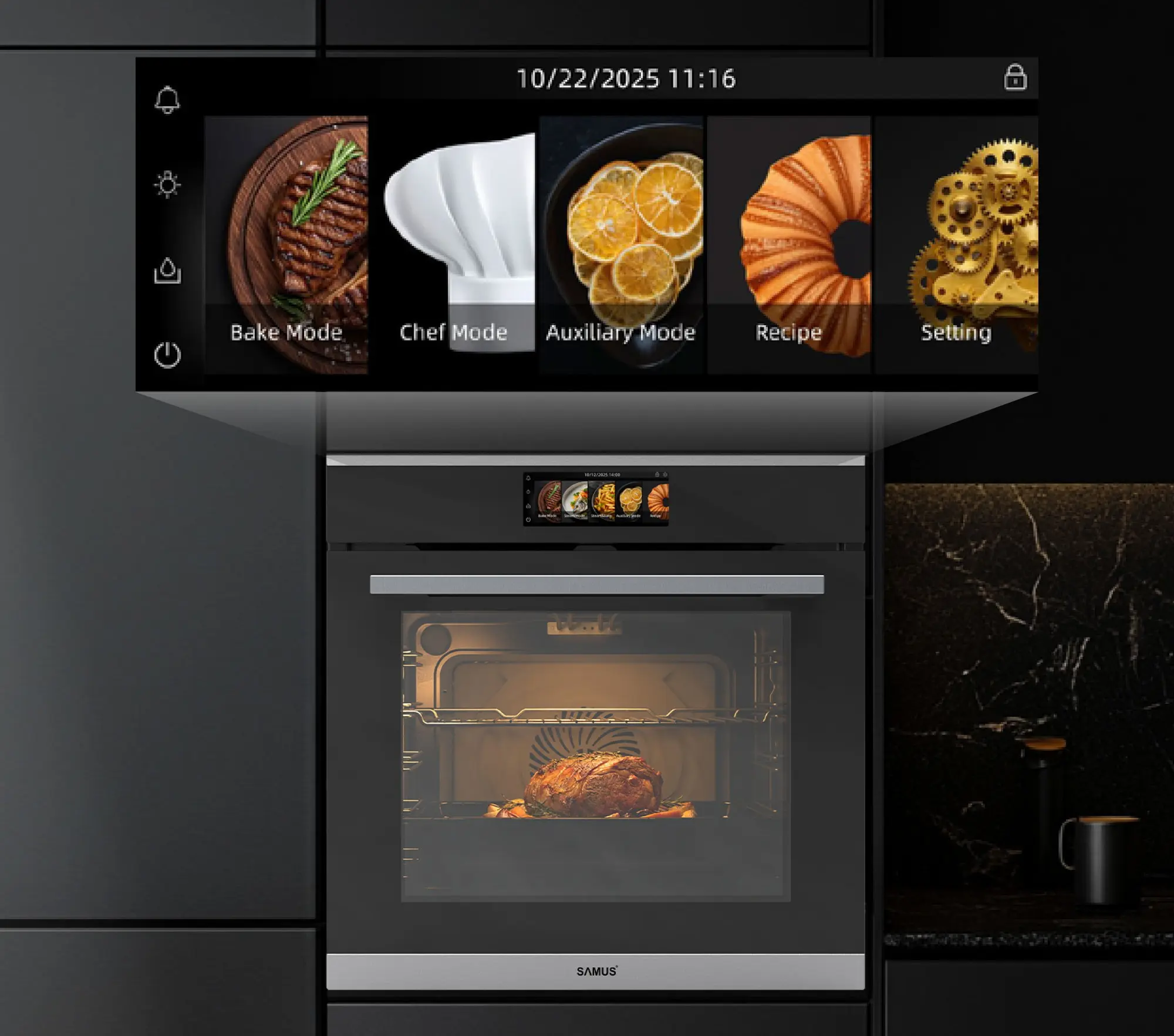 Встраиваемая электрическая духовка Samus SC634GDT15H (Black/Inox) - 2