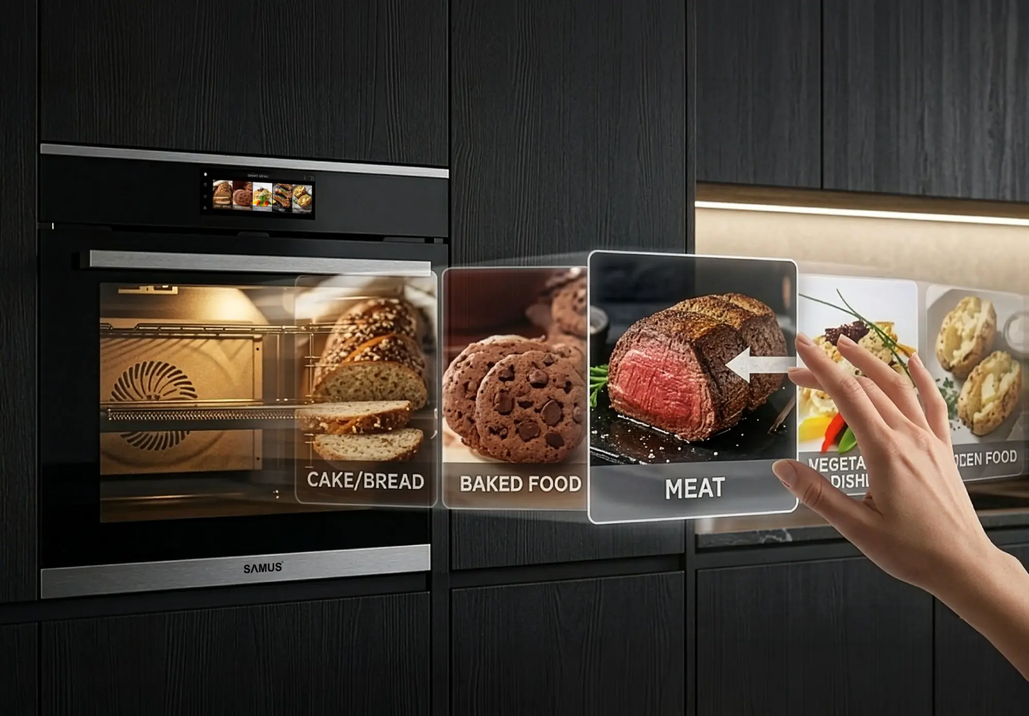 Встраиваемая электрическая духовка Samus SC634GDT15H (Black/Inox) - 3