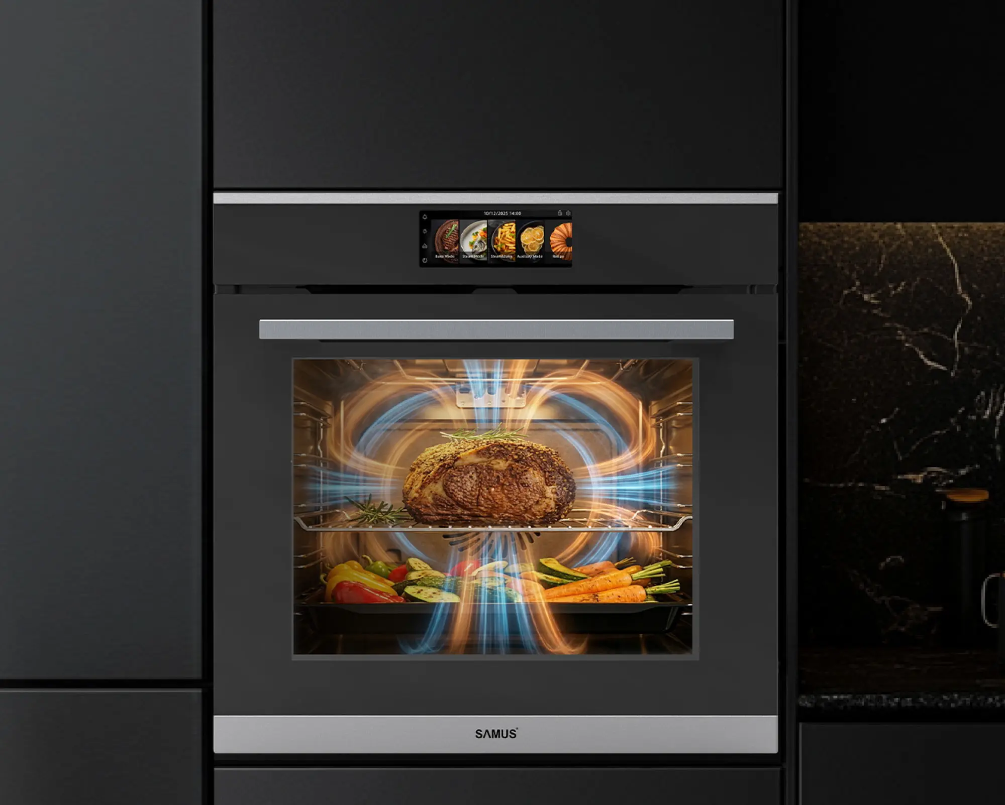 Встраиваемая электрическая духовка Samus SC634GDT15H (Black/Inox) - 4