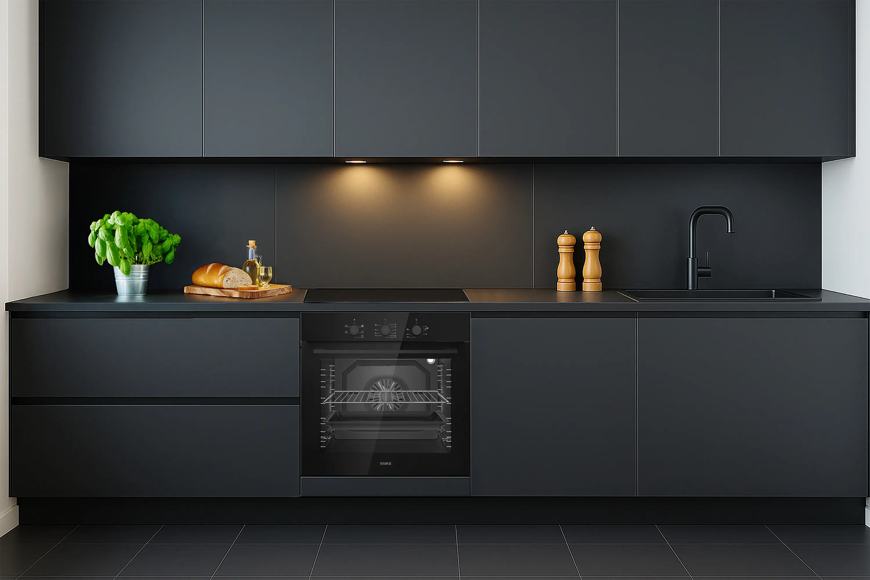 Встраиваемая электрическая духовка Vivax BO-806BFTM G (Black)