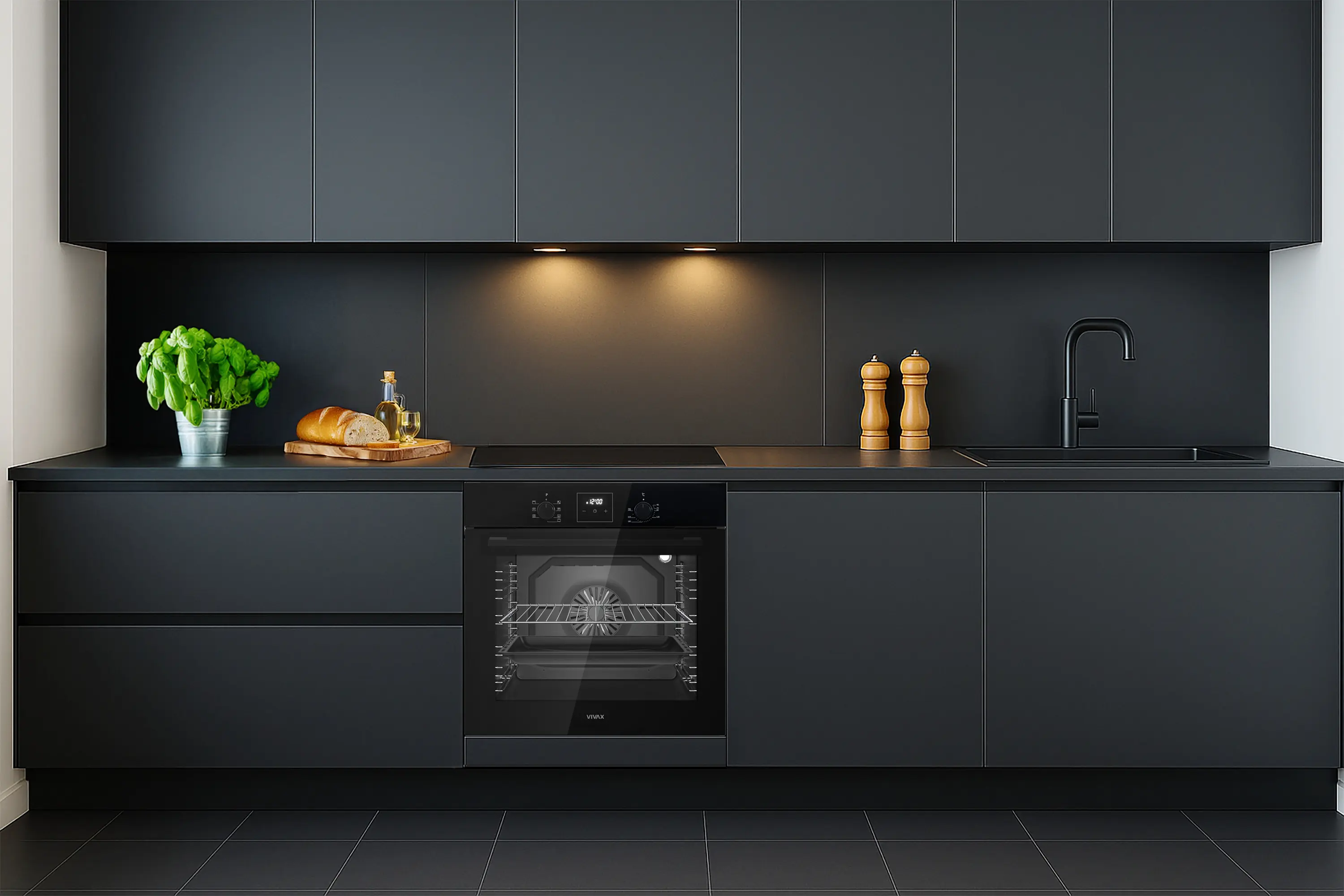 Встраиваемая электрическая духовка Vivax BO-808BFD G (Black)