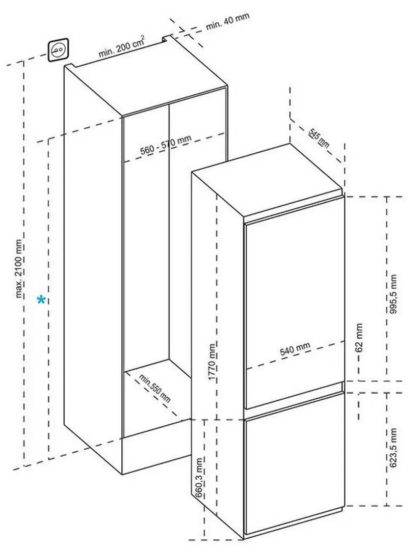 Встраиваемый холодильник Finlux FXN 2764 (White)