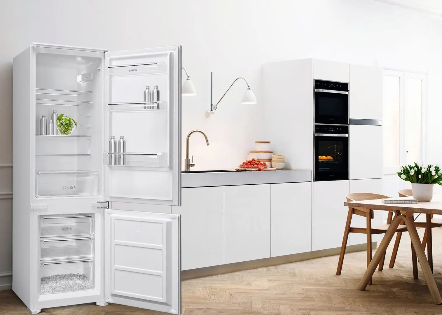 Встраиваемый холодильник Samus SCBI345E (White)