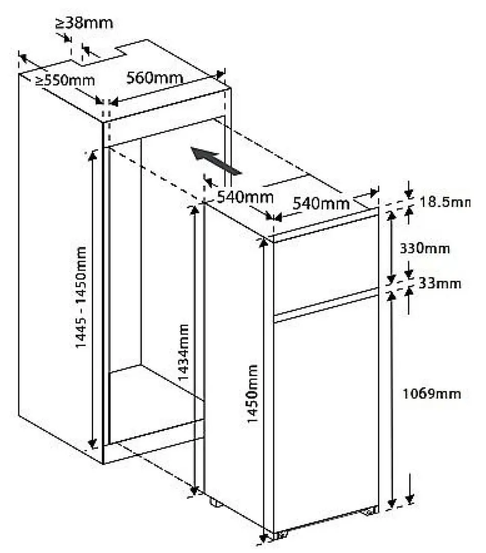 Frigider incorporabil Samus SDBI294E (White)