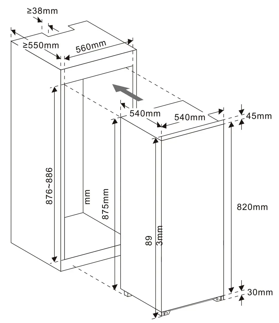 Frigider incorporabil Samus SFBI174E (White)